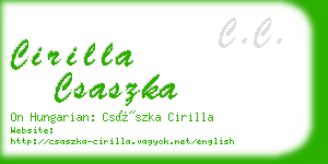 cirilla csaszka business card